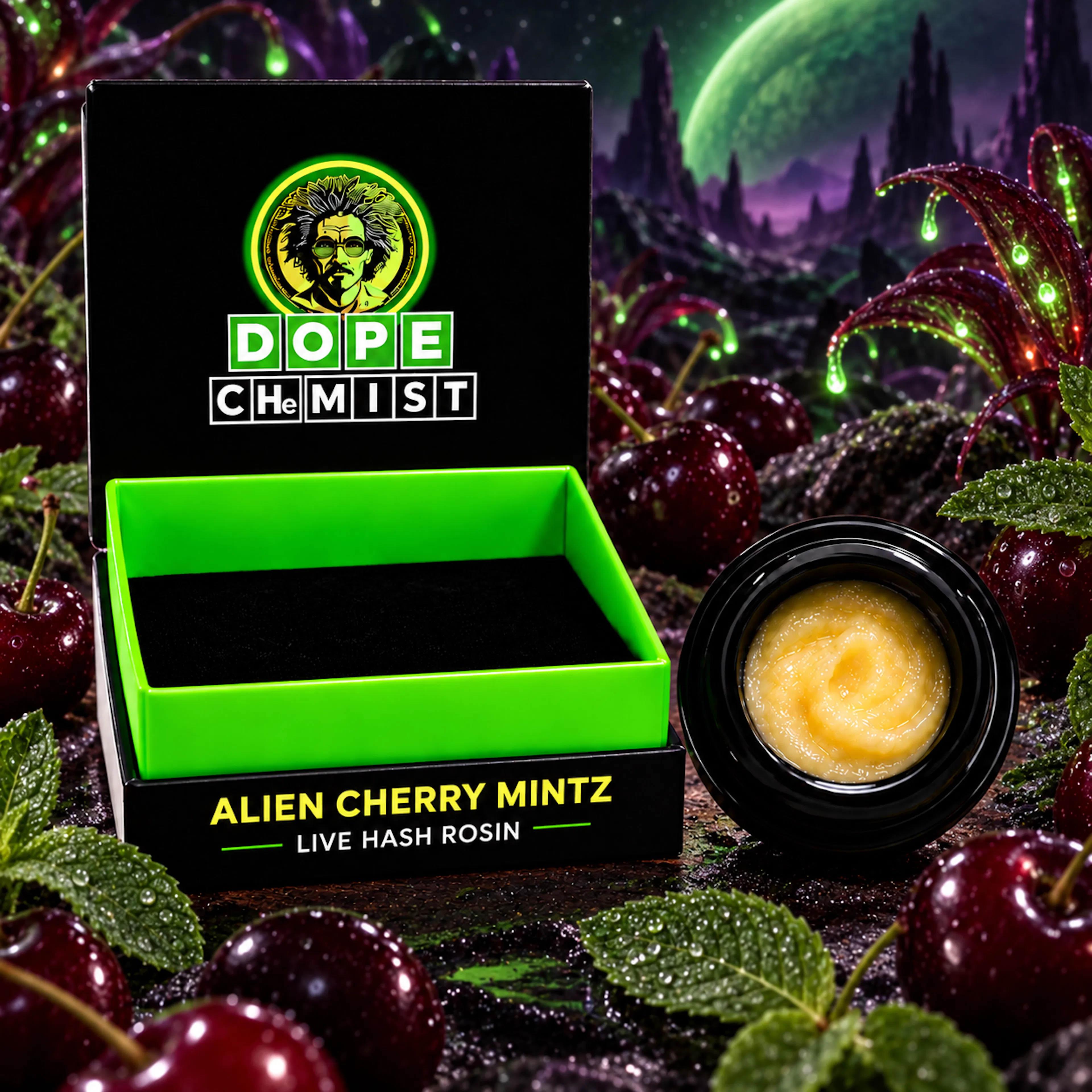 Alien Cherry Mintz (H) | Dope Chemist | 1g Live Hash Rosin